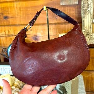 Miu Miu classic maroon leathered hobo bag